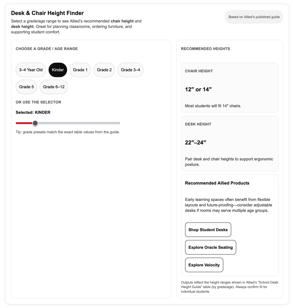 Desk Chair Height Calculator