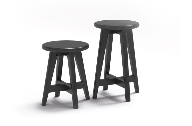 Allied Wooden Stools, chic x-base