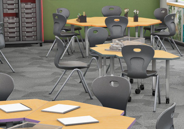 Collaborative Desks in Triangle Shaped Desks, Diamond Shape Desks and Trapezoid Shape Desks