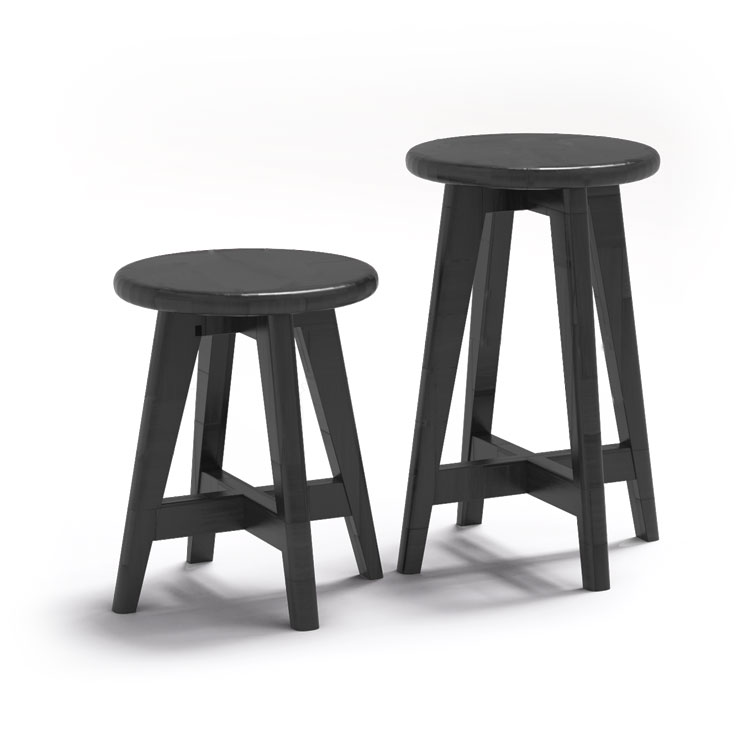 Black Wooden Stools for Science Labs