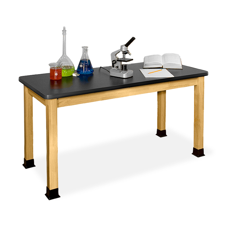 Science Table with Chemistry Materials and Microscope